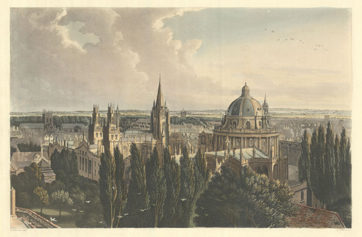 Oxford's "dreaming spires" by Ackermann (1814)