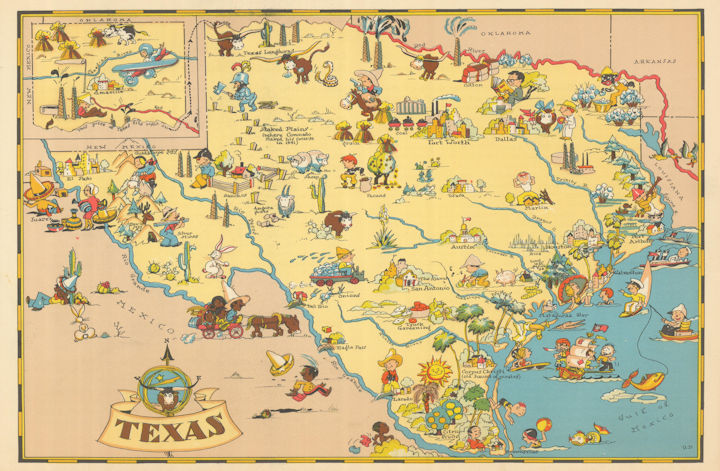 Pictorial maps of US states & territories by Ruth Taylor White (1935)